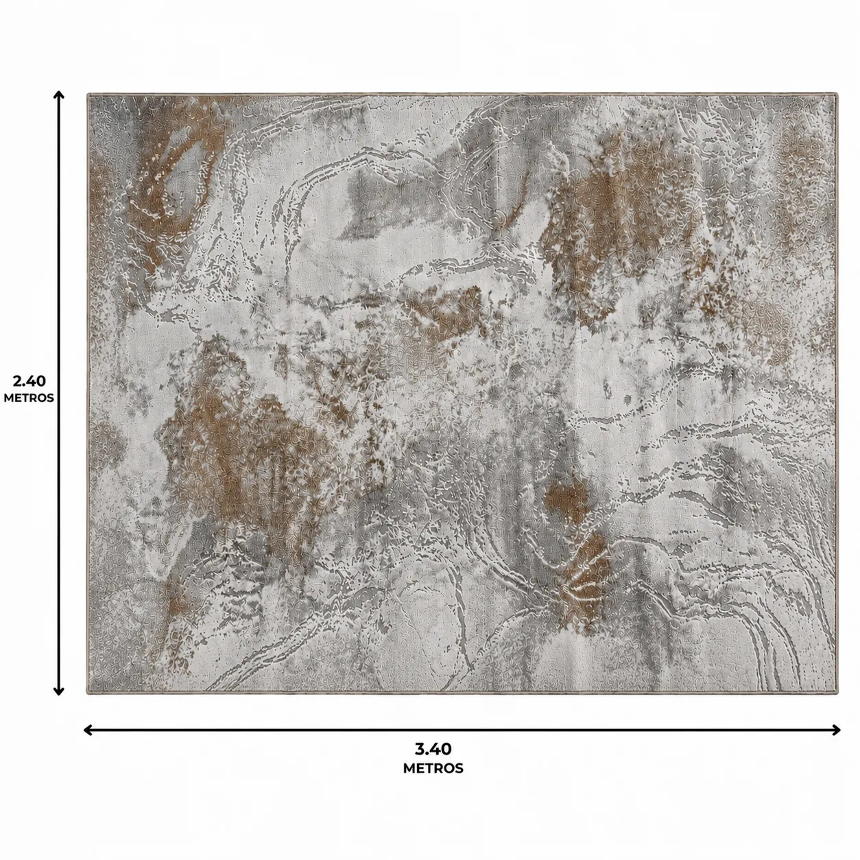 Alfombra abstracta Sevilla 05 XL, Beige y terracota, grosor 2 cm, reverso de yute (240*340cm)