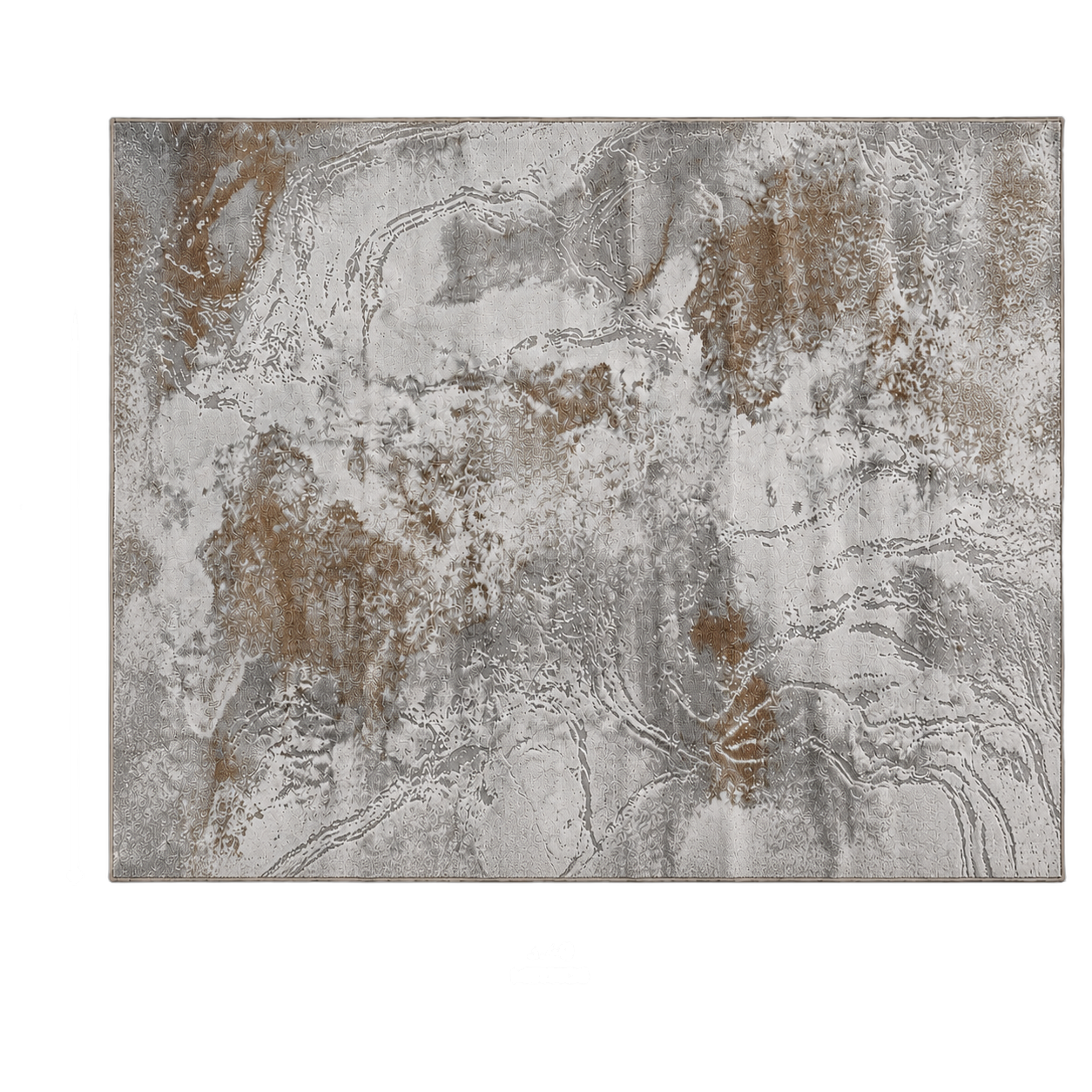 Alfombra abstracta Sevilla 05 XL, Beige y terracota, grosor 2 cm, reverso de yute (240*340cm)
