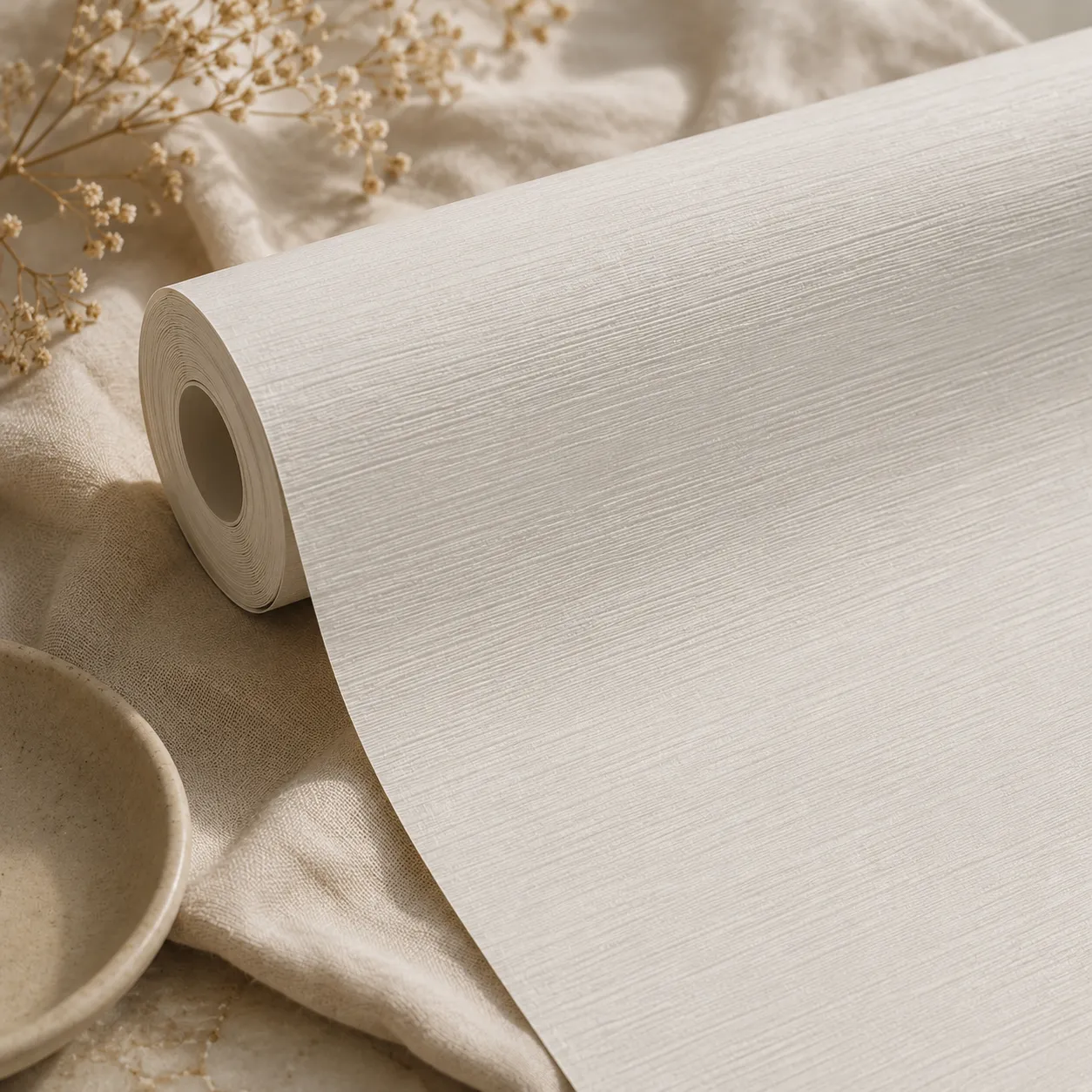 Papel tapiz textura lineal, Blanco (053*10M)