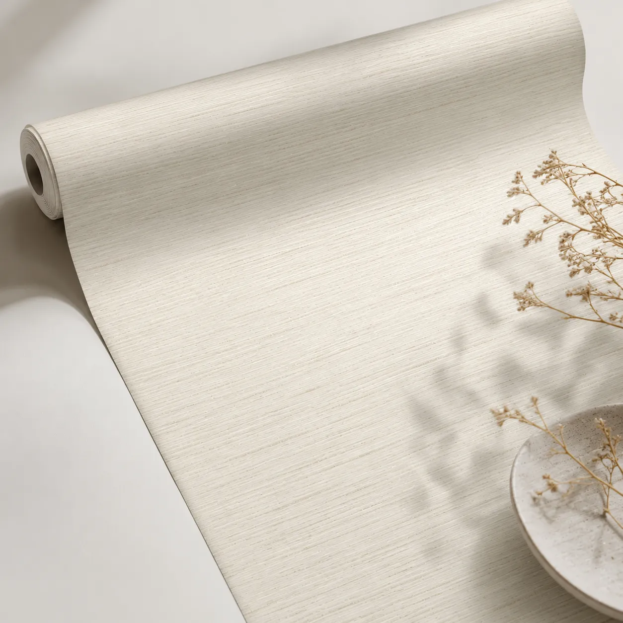 Papel tapiz textura lineal, Marfil (053*10M)