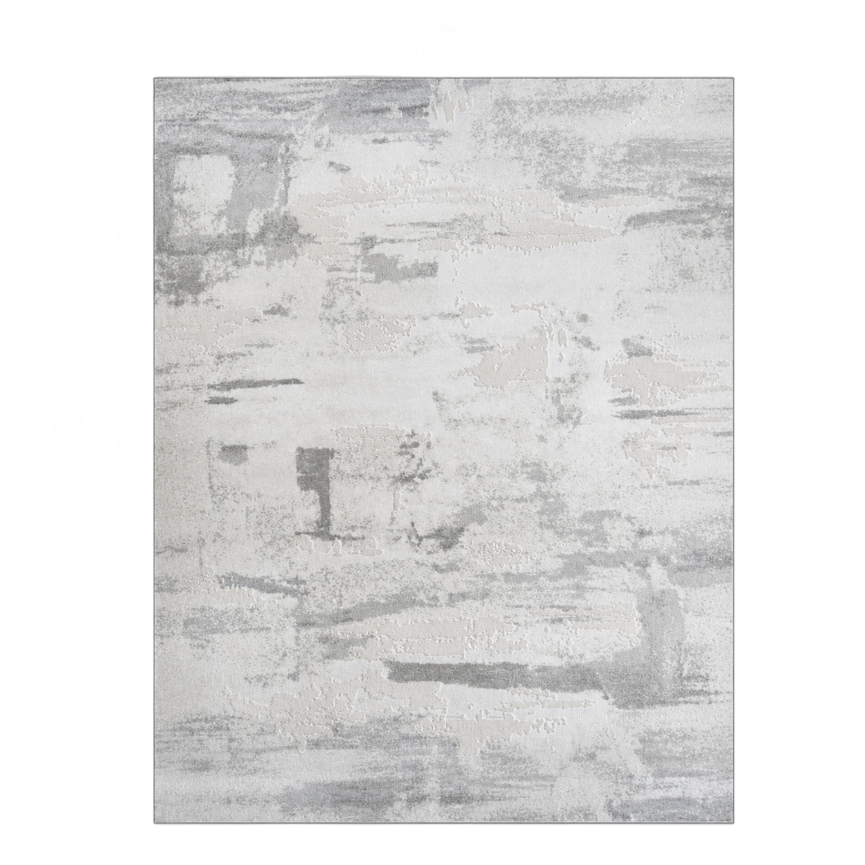 Alfombra abstracta veteada XL, Gris claro, grosor 2 cm, reverso de yute (240*340cm)
