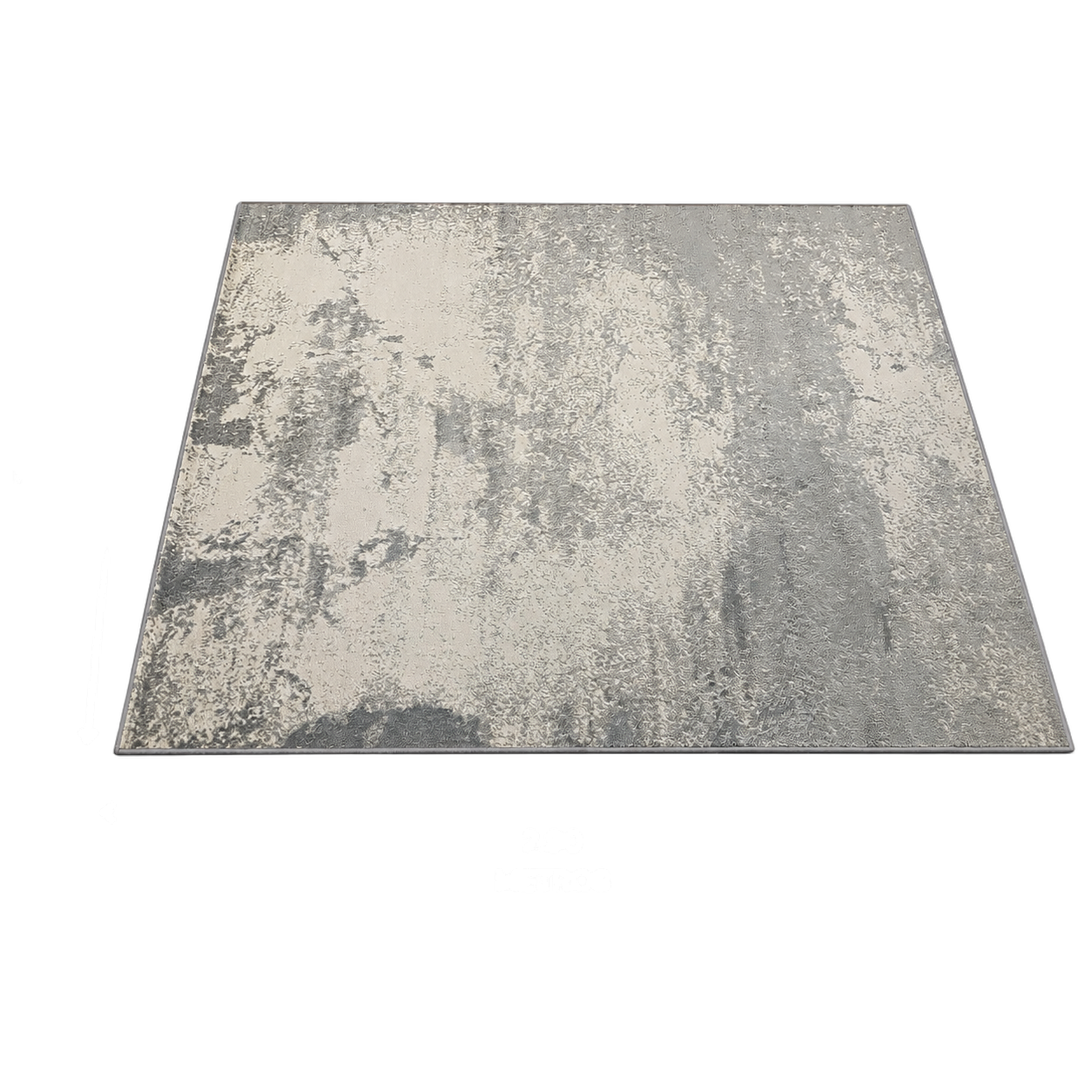 Alfombra abstracta veteada grande, Gris y hueso, grosor 2 cm, reverso de yute (200*290cm)