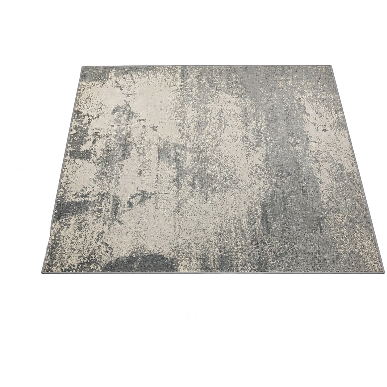 Alfombra abstracta veteada XL, Gris y hueso, grosor 2 cm, reverso de yute (240*340cm)