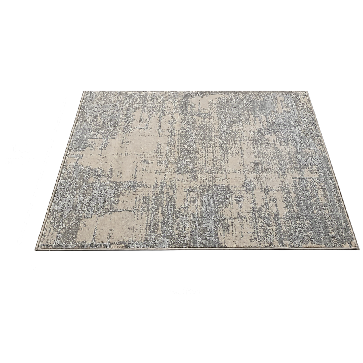 Alfombra abstracta difuminada, Hueso y gris, grosor 2 cm, reverso de yute (160*230cm)