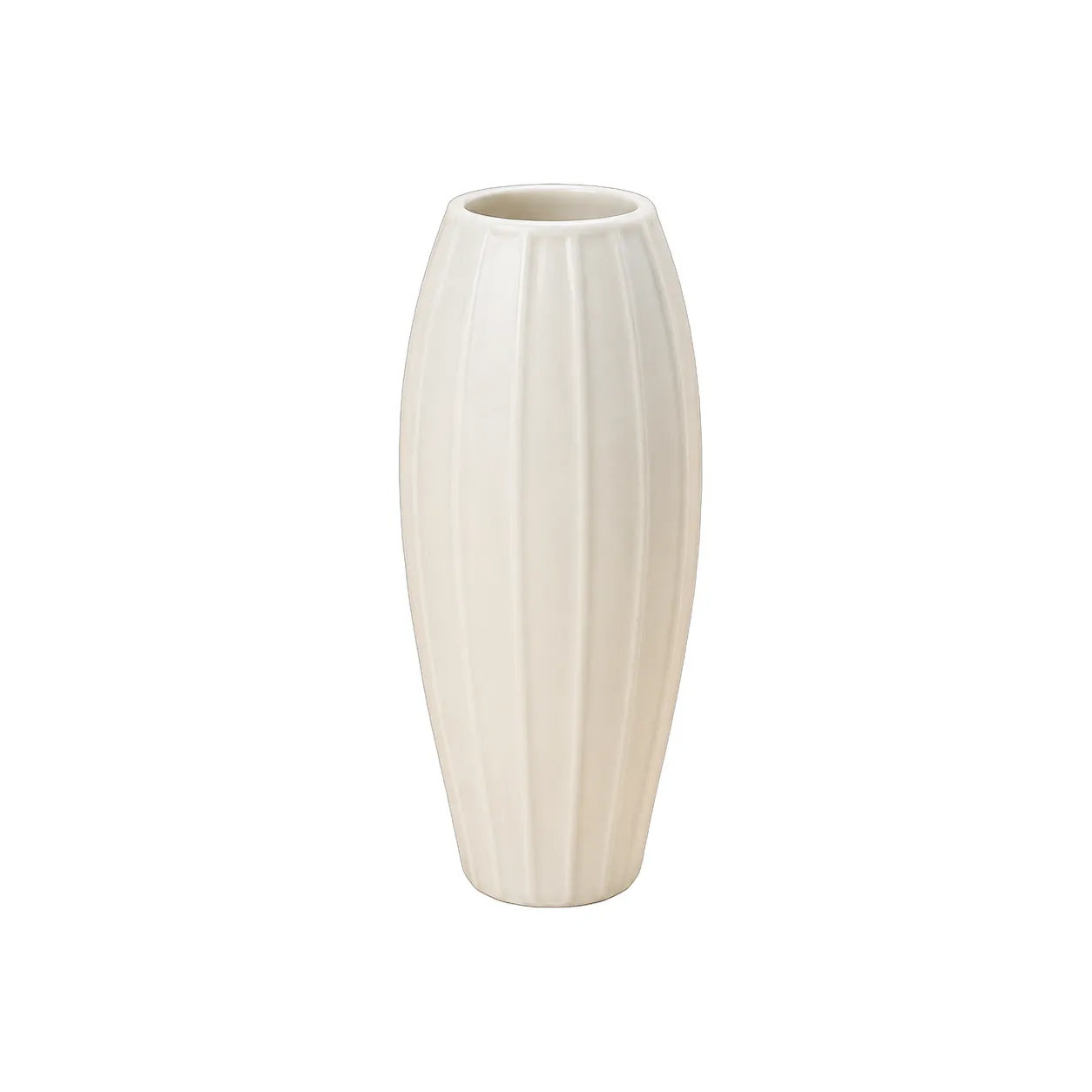Jarrón cilíndrico alto de cerámica, Blanco (6.4*22.7cm)