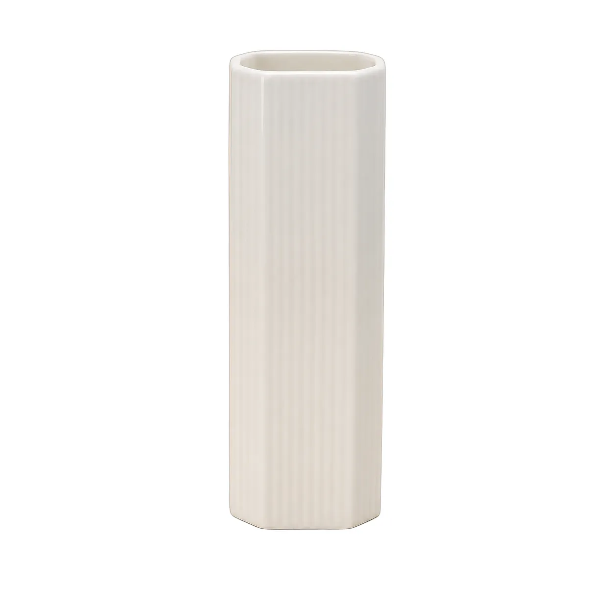 Jarrón cuadrado alto de cerámica grande, Blanco (8*8*26.4cm)