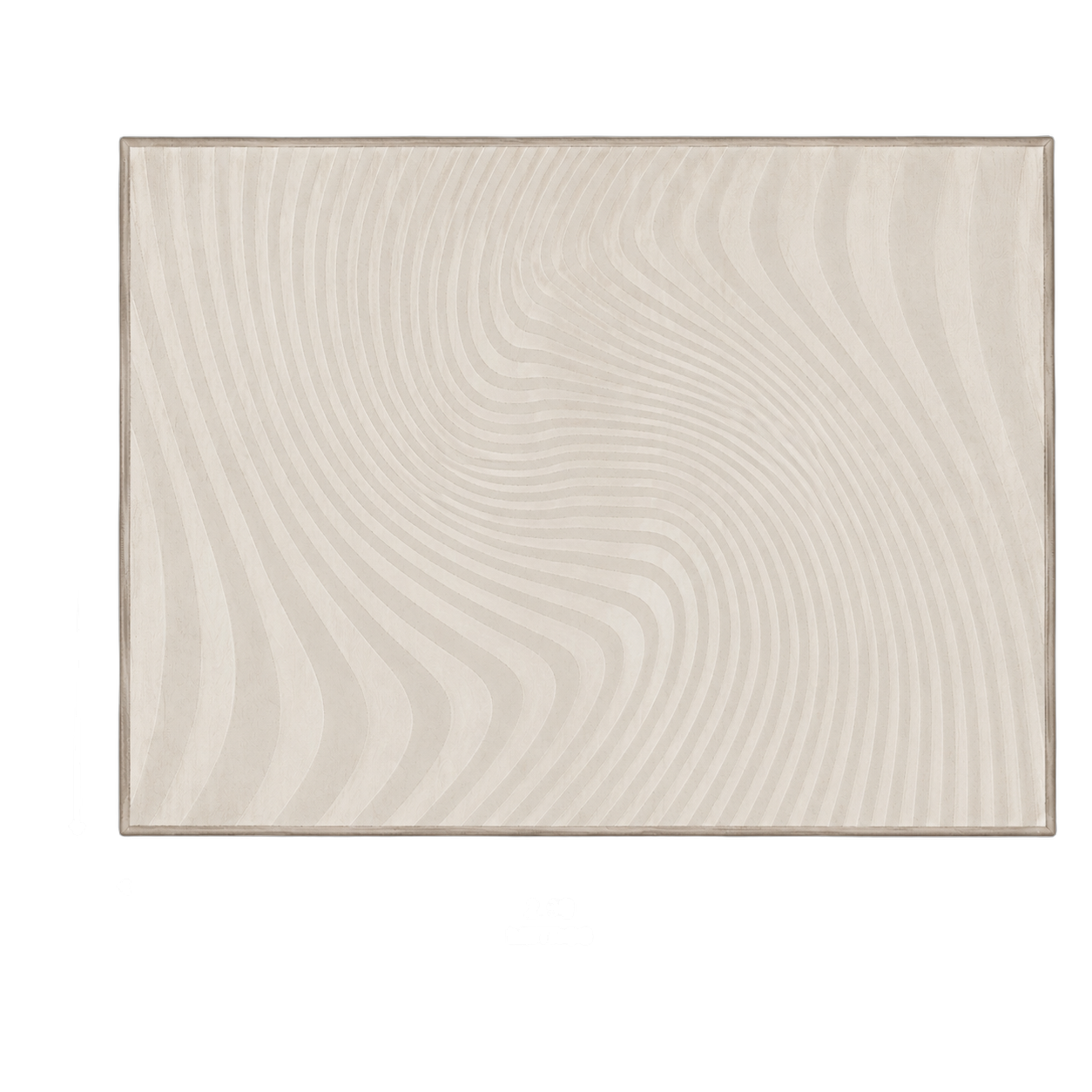 Alfombra ondas Wind grande, Gris claro, grosor 2 cm, reverso de yute (200*290cm)