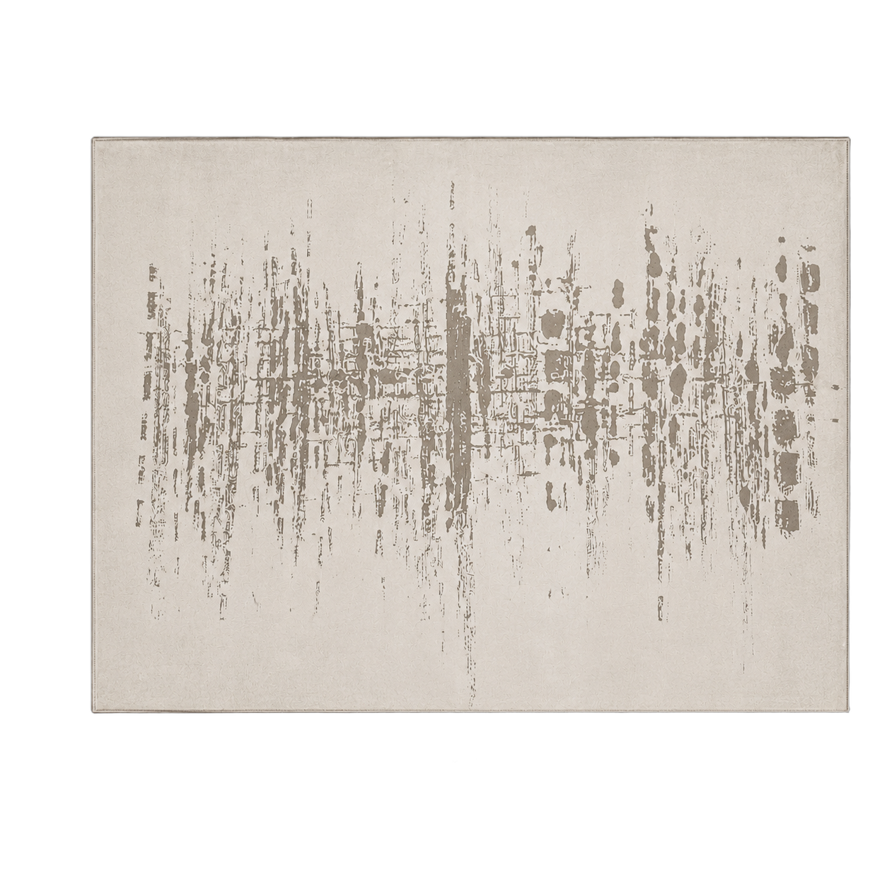 Alfombra abstracta manchada grande, Hueso, grosor 2 cm, reverso de yute (200*290cm)