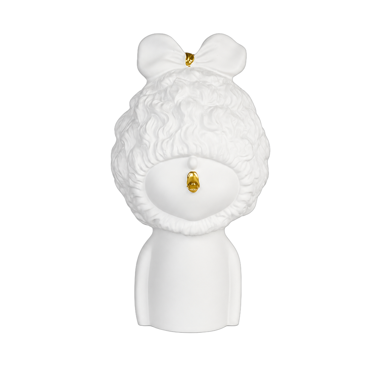 Adorno muñeca con gorro, Blanco (10*10*18cm)