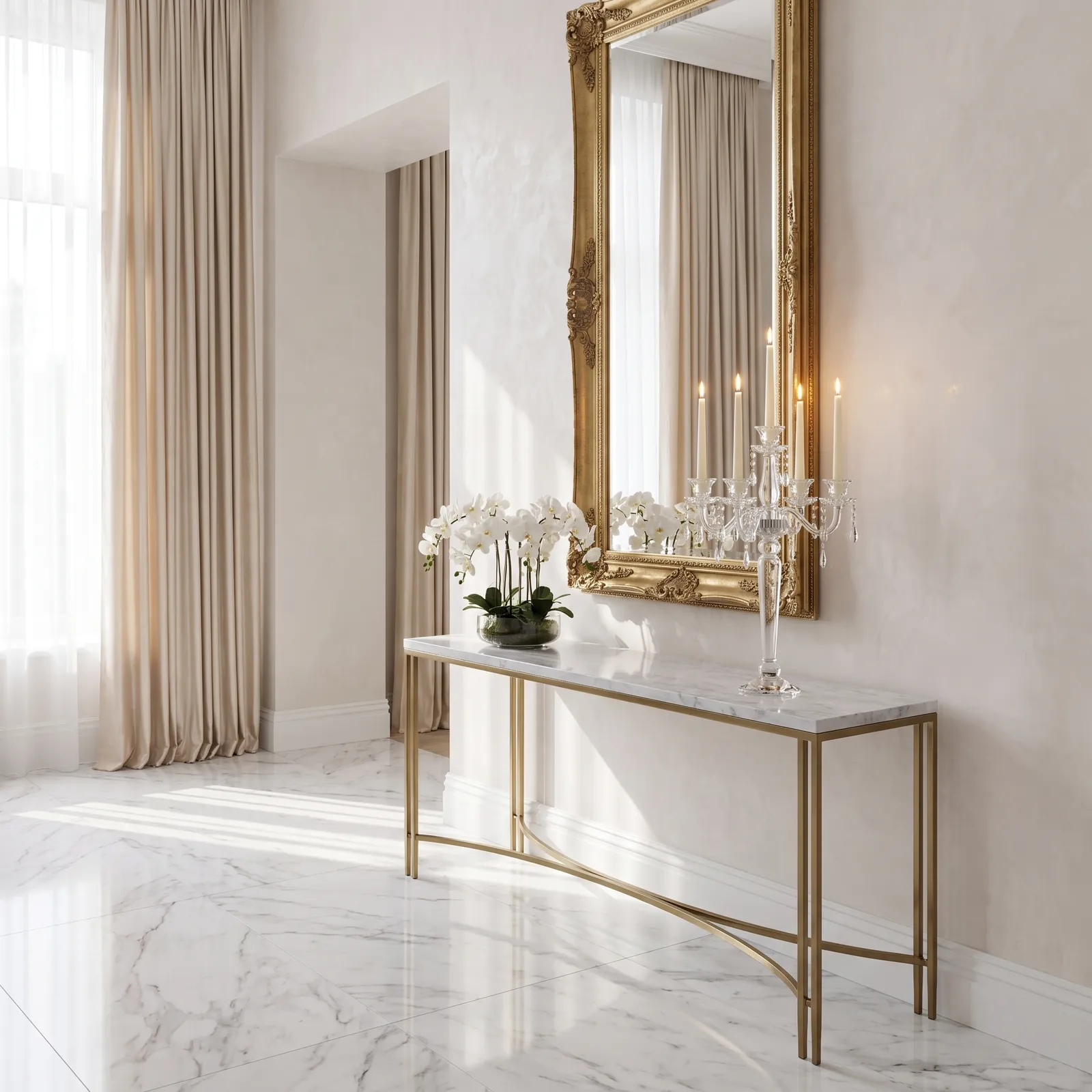 Candelabro 5 brazos de cristal, Transparente (31*60cm)