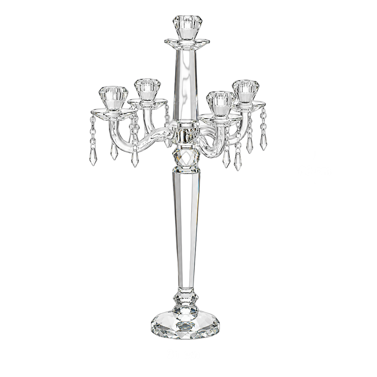 Candelabro 5 brazos de cristal, Transparente (31*60cm)