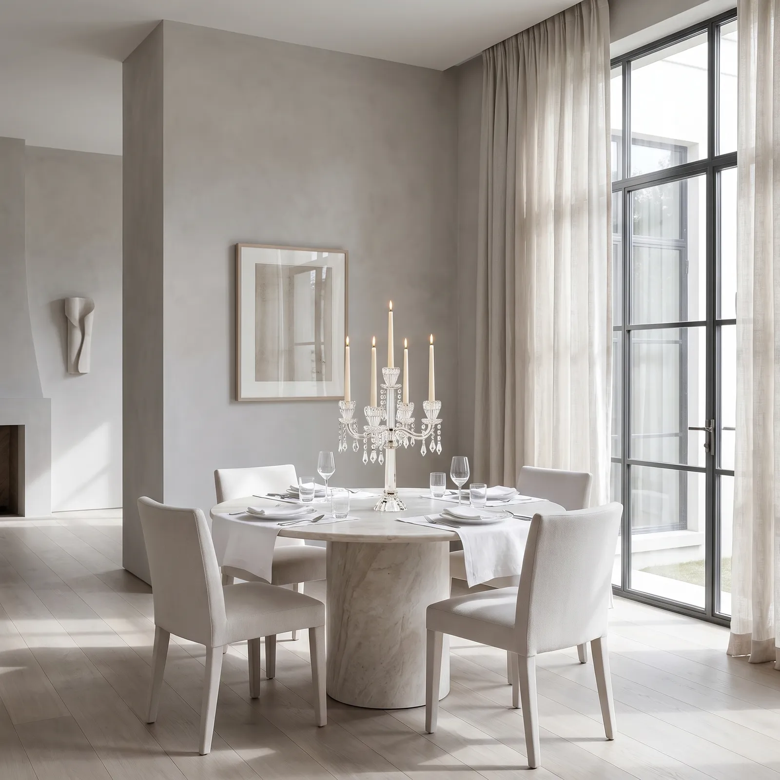 Candelabro de cristal 5 brazos con colgantes (30*45cm)