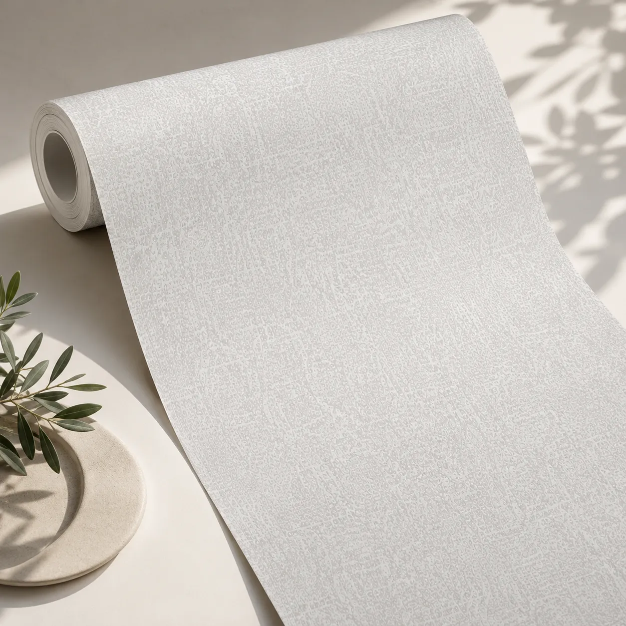 Papel tapiz texturizado, Gris perla y beige (053*10M)