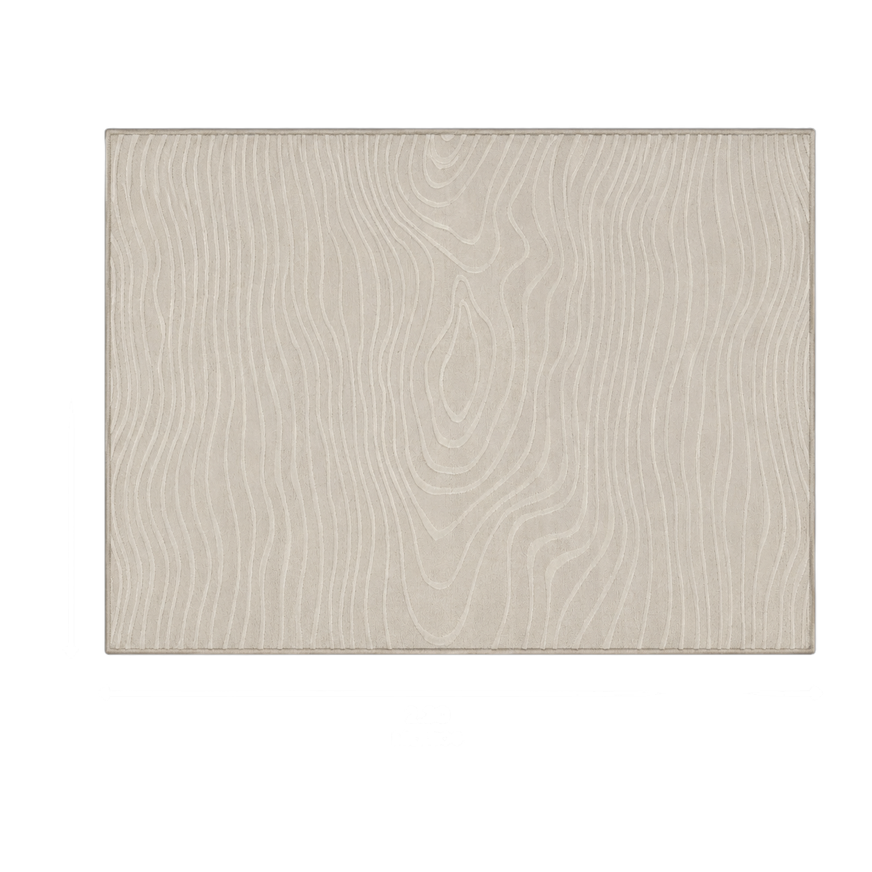 Alfombra Cloud Trail ondas grandes, Hueso, grosor 2 cm, reverso de yute (160*230cm)