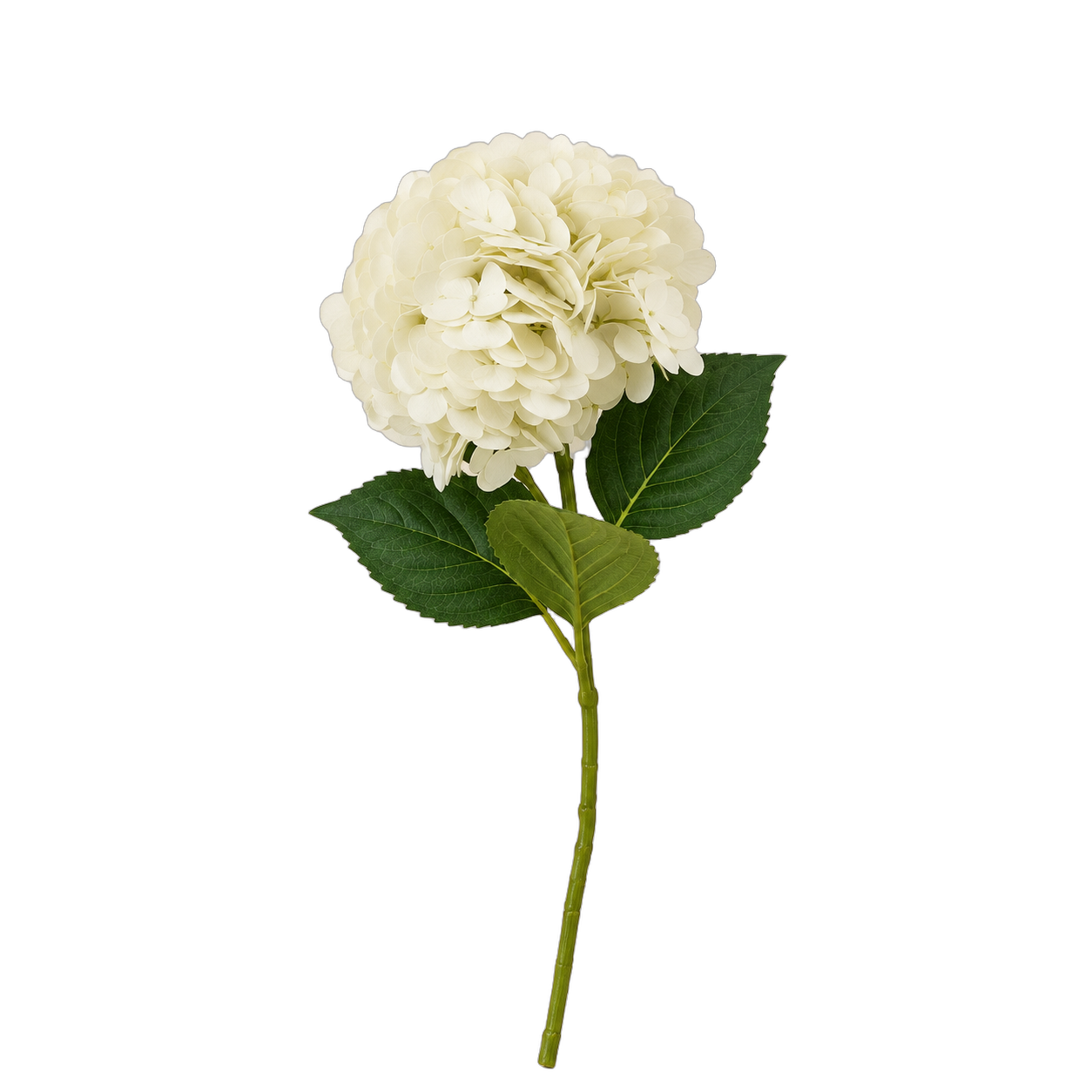 Rama de hortensia artificial suelta real al toque, Blanco (20*50cm)