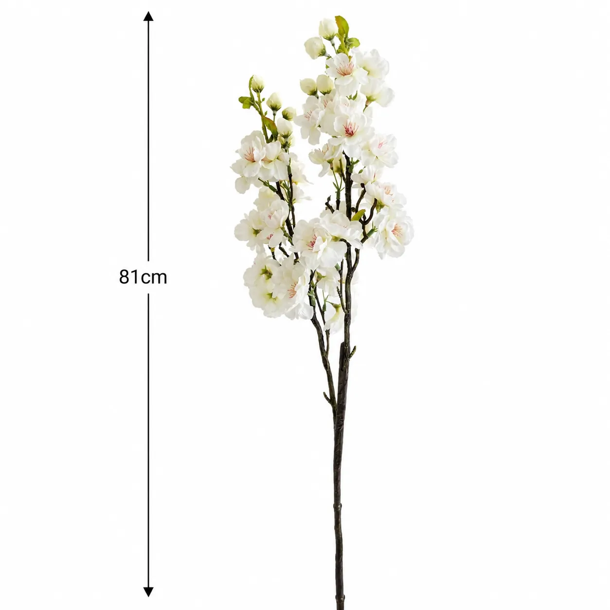 Rama de flor de cerezo artificial, Blanco (81cm)