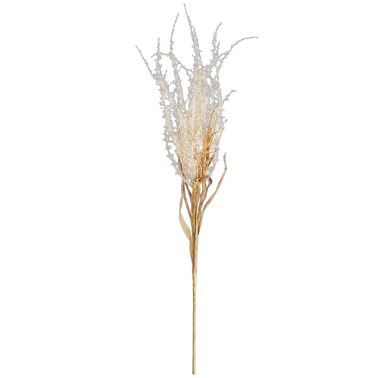 Rama de pampas artificial suelta real al tacto, Blanca (103cm)