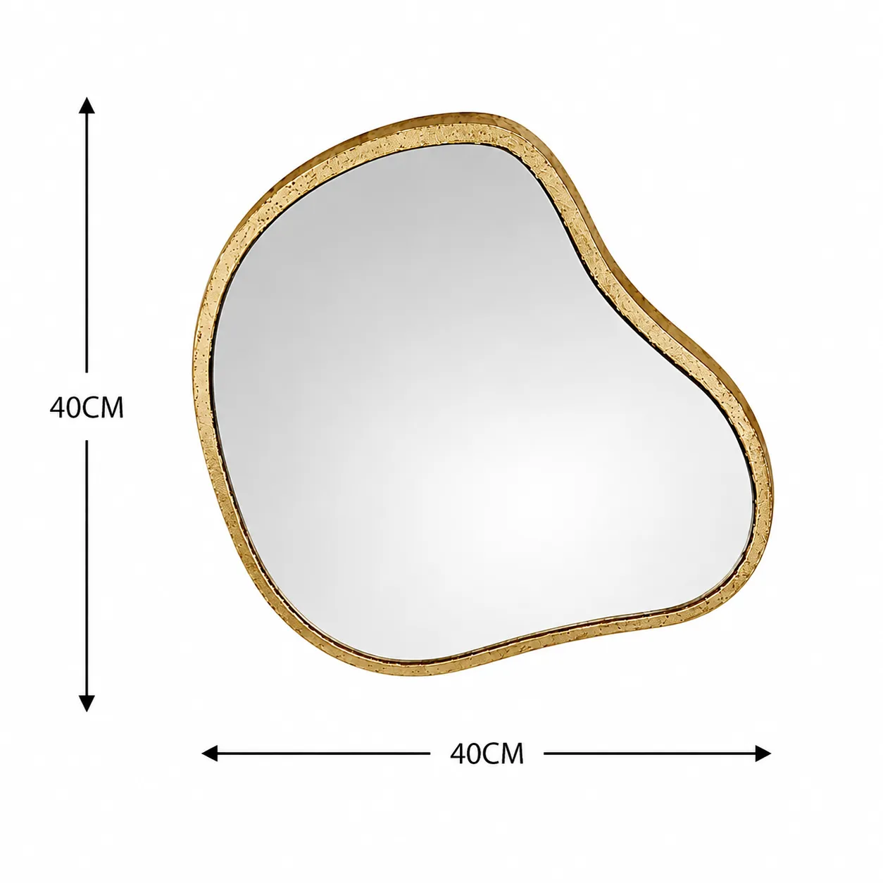 Espejo orgánico grande, Dorado (40*40cm)