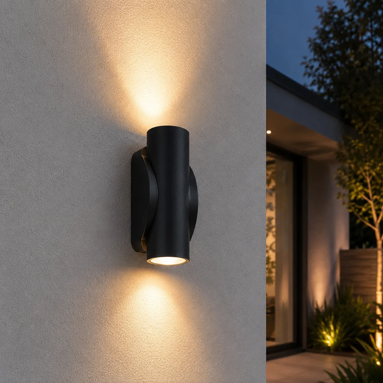 Aplique de pared rectangular doble haz, Plateado (3.5*5*11cm) (Circuito LED integrado, temperatura de luz: cálida 3000K, vida útil 25000 horas)