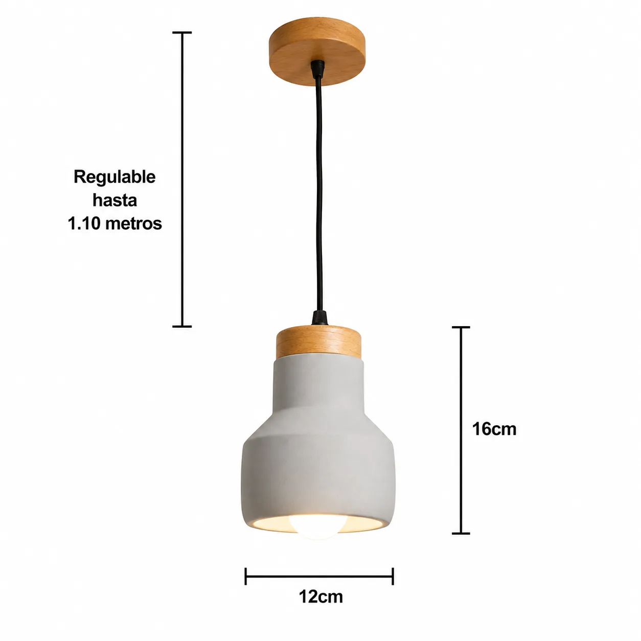LAMPARA  YS23-LP-0808  D120*H160MM GRIS