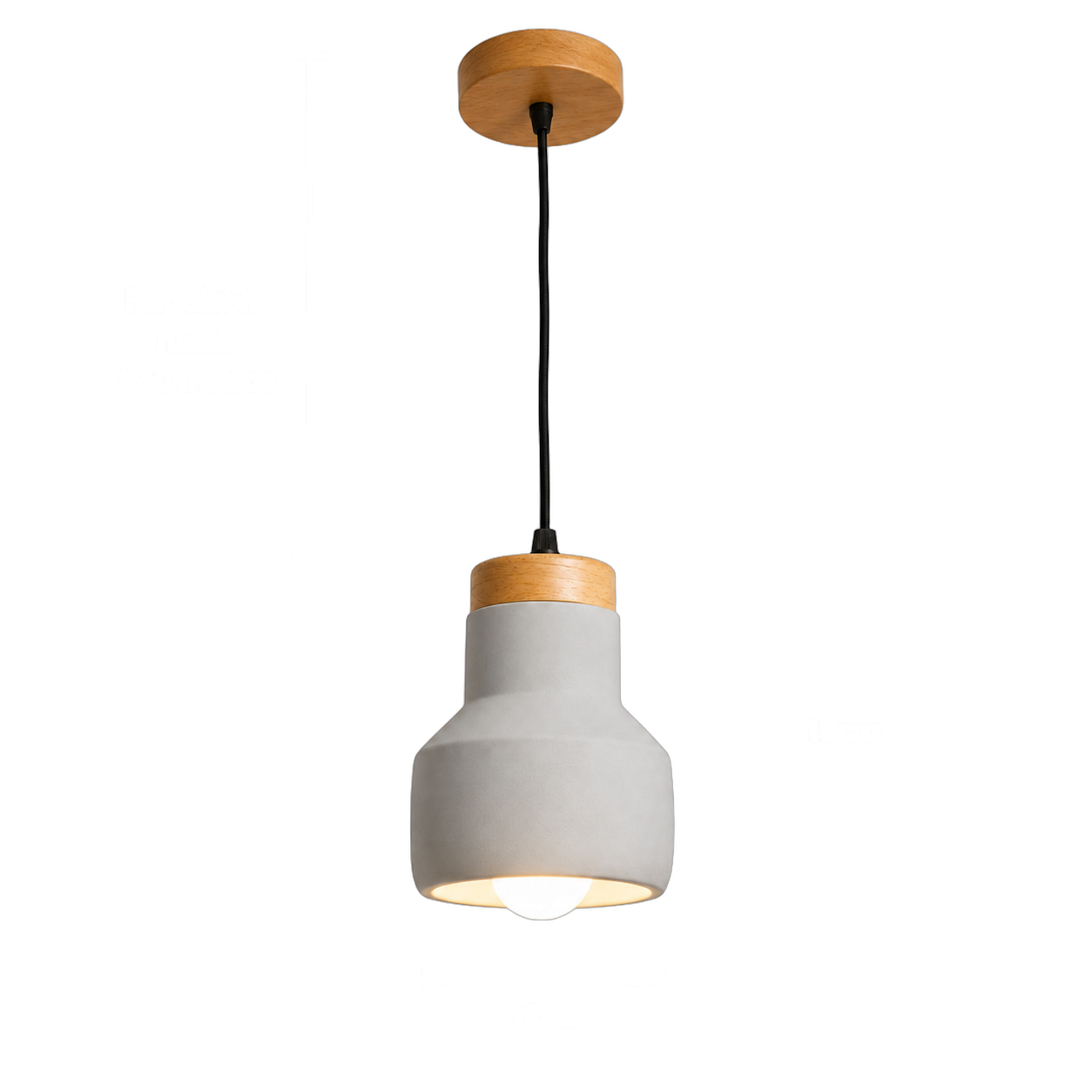 Lámpara colgante cónicas mixtas, Gris y beige (12*16*Regula 110cm) (1 foco E27BULB3000K no incluido)