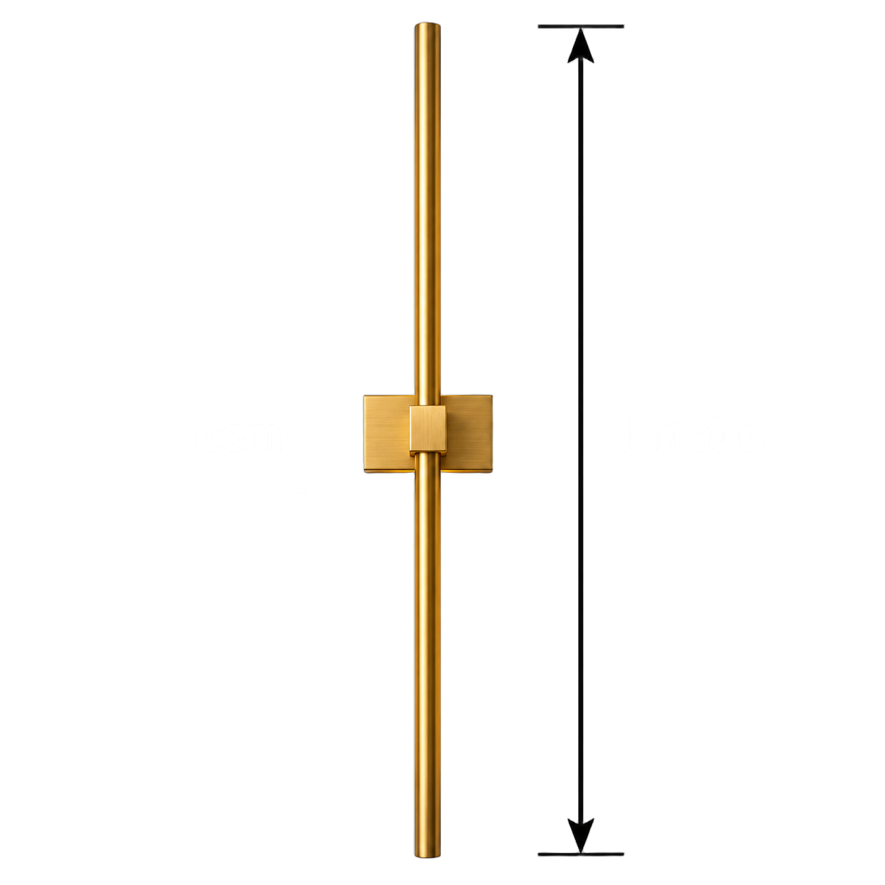 Aplique de pared minimalista, Dorado (12*6*100cm) (Circuito LED integrado, 3 temperaturas de luz: cálida 3000K, neutra 4500K, blanca 6000K, vida útil 25000 horas)