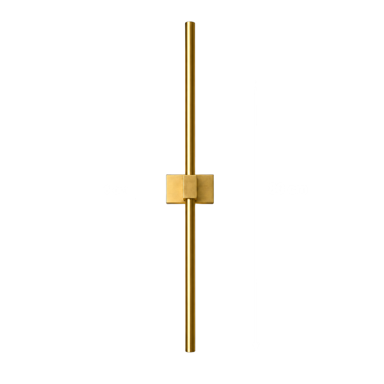Aplique de pared minimalista, Dorado (12*6*80cm) (Circuito LED integrado, 3 temperaturas de luz: cálida 3000K, neutra 4500K, blanca 6000K, vida útil 25000 horas)