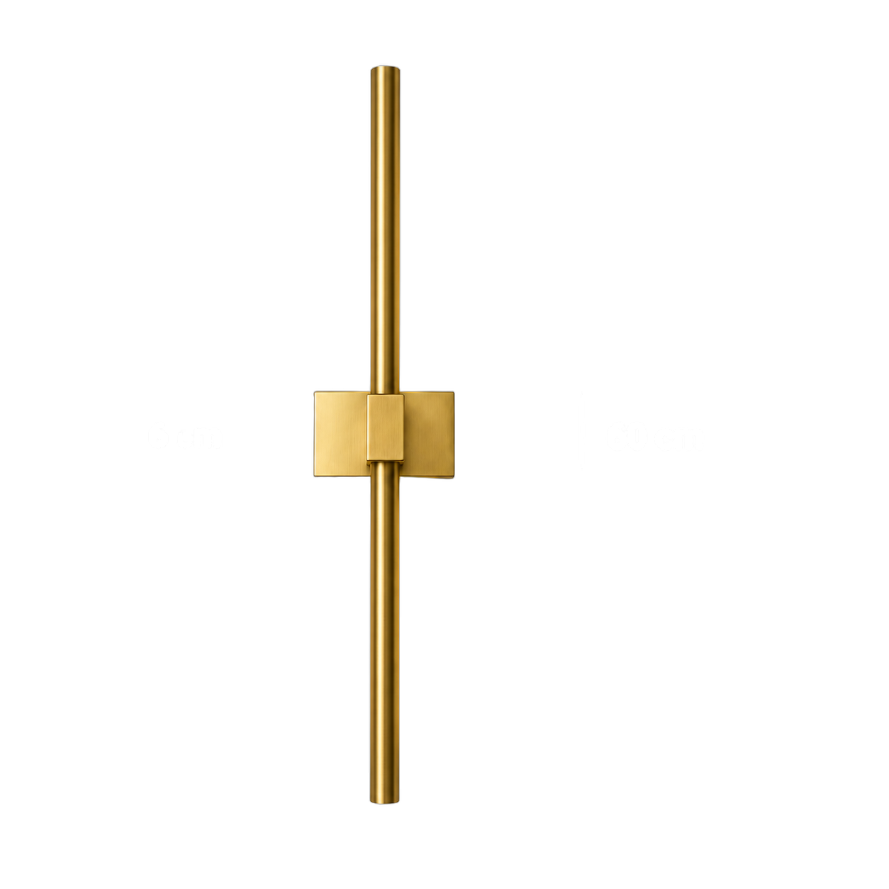 Aplique de pared minimalista, Dorado (12*6*60cm) (Circuito LED integrado, 3 temperaturas de luz: cálida 3000K, neutra 4500K, blanca 6000K, vida útil 25000 horas)