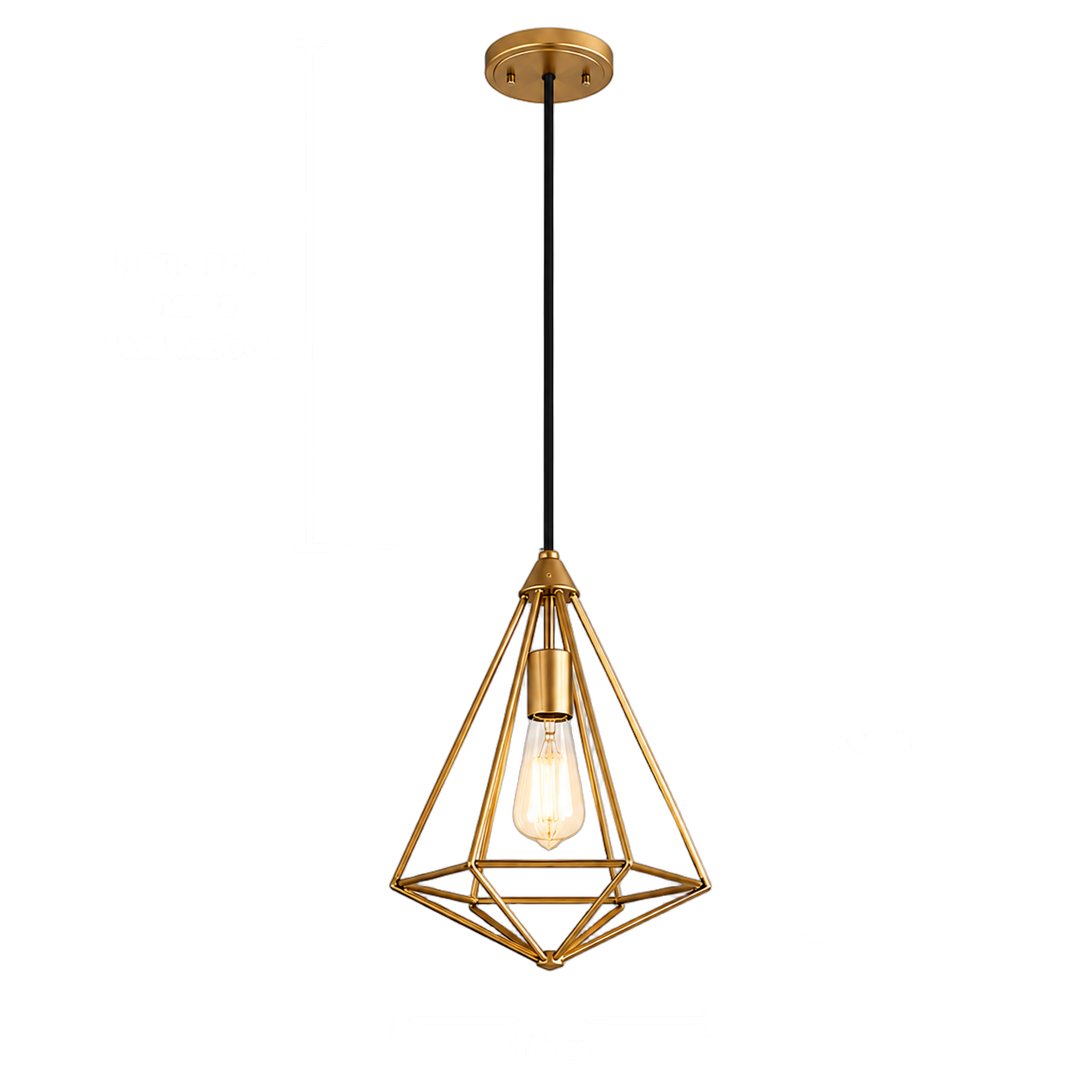 Lámpara colgante geométrica, French Gold (15*36*Regula 135cm) (1 foco E27BULB3000K no incluido)